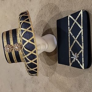 Black & Gold W&S Hat & Bag